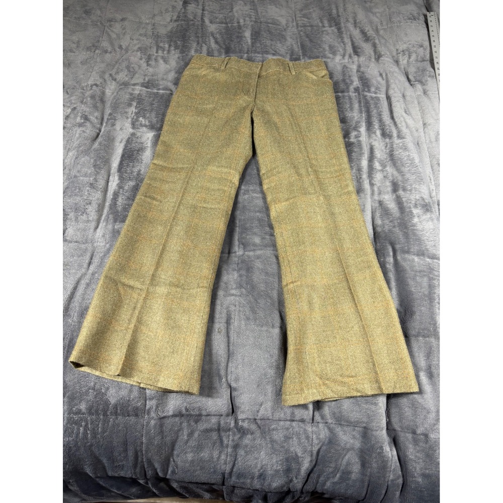 Al's Attire Southern Belle Mens Olive Herringbone Wool Windowpane Trousers 29
